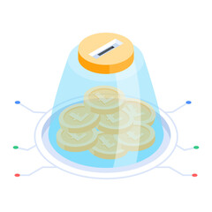 Bundle of Cryptocurrency Isometric Icons 

