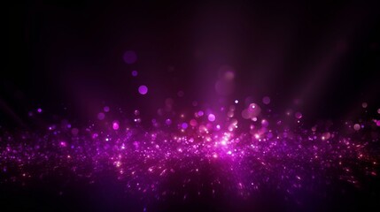 Fototapeta premium Purple glitter particles bokeh abstract background. Enchanting Lavender: Illuminating the Isolated Background.Generative AI