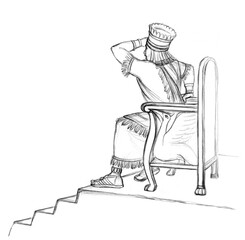 Pencil drawing. King Nebuchadnezzar ordered Shadrach, Meshach and Abednego to be thrown into the furnace