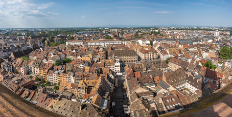 Fototapeta na wymiar Strasbourg, France - 06 26 2023: Strasbourg cathedral: View of the city from the roof of the cathedral.