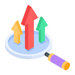 Investment Growth Isometric Icons 
