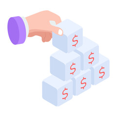 Investment Growth Isometric Icons 
