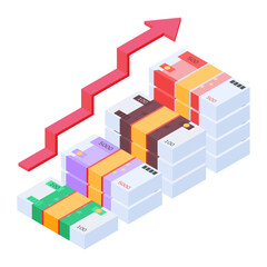 Fototapeta premium Investment Growth Isometric Icons 