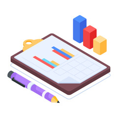 Investment Growth Isometric Icons 
