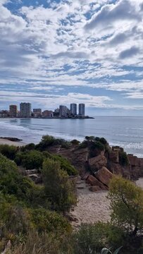 Province of Castellon. Cycling along the green trail in Spain. Favorite place for active walks. VIA VERDE BENICASIM OROPESA. Mirador dels Banks
