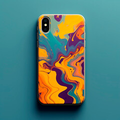 phone with colorful background created with Generative Ai
