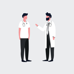 Doctors are consulting with each other vector design