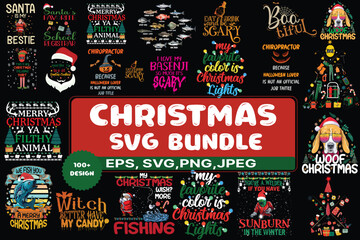 Naklejka premium Christmas SVG T-Shirt bundle