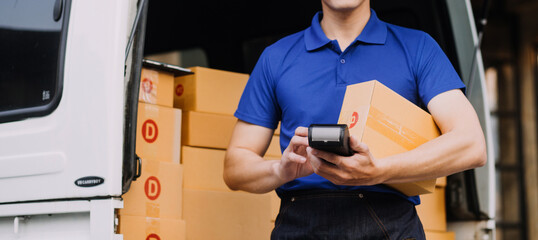 Young woman small business owner online shopping at home. taking note of orders from customers with mobile phones. SME entrepreneur or freelance life style concept.