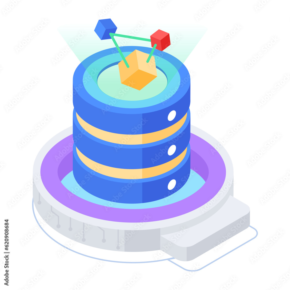 Canvas Prints pack of database isometric icons