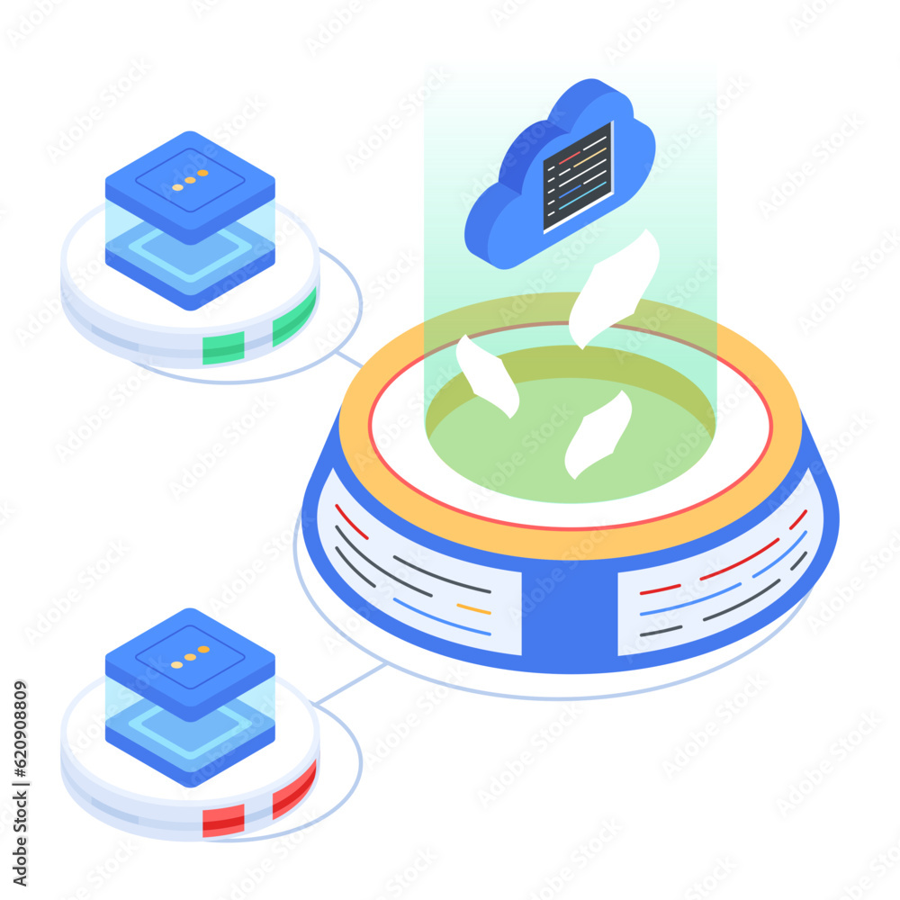 Canvas Prints set of database management isometric icons