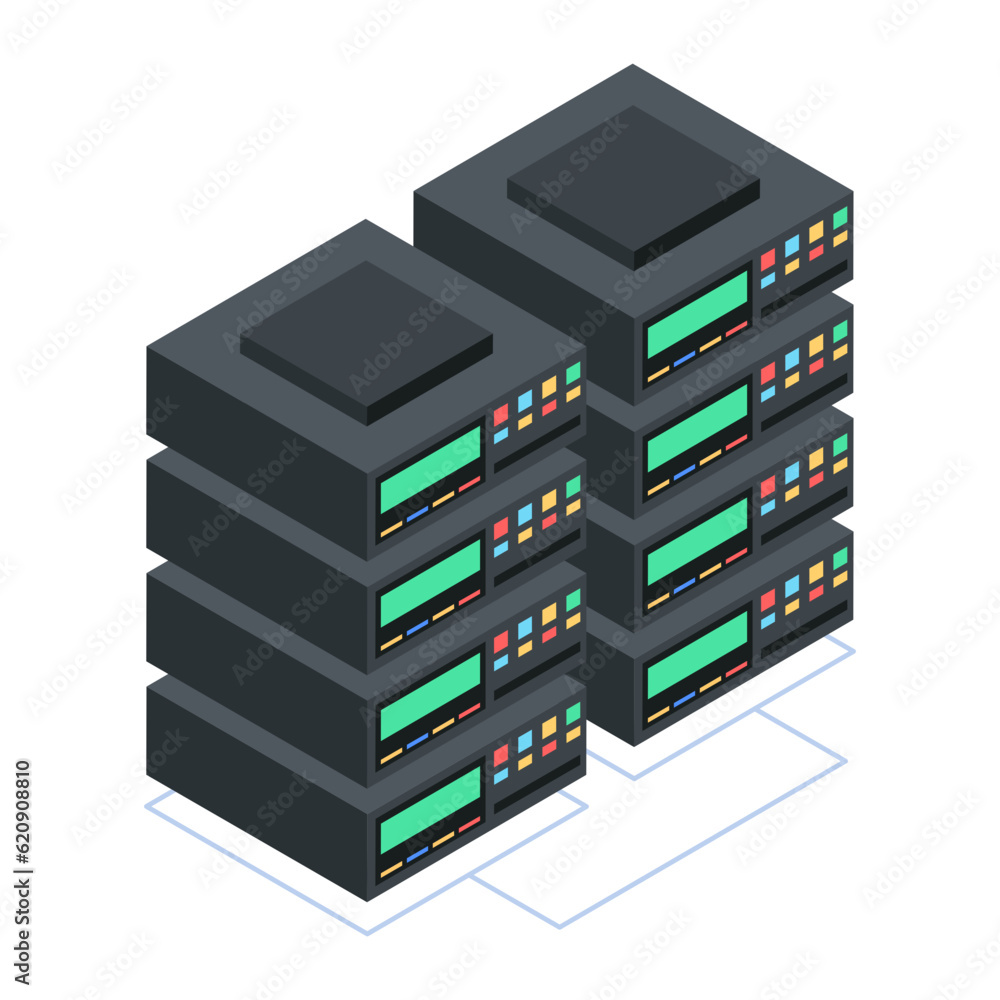 Canvas Prints set of database management isometric icons