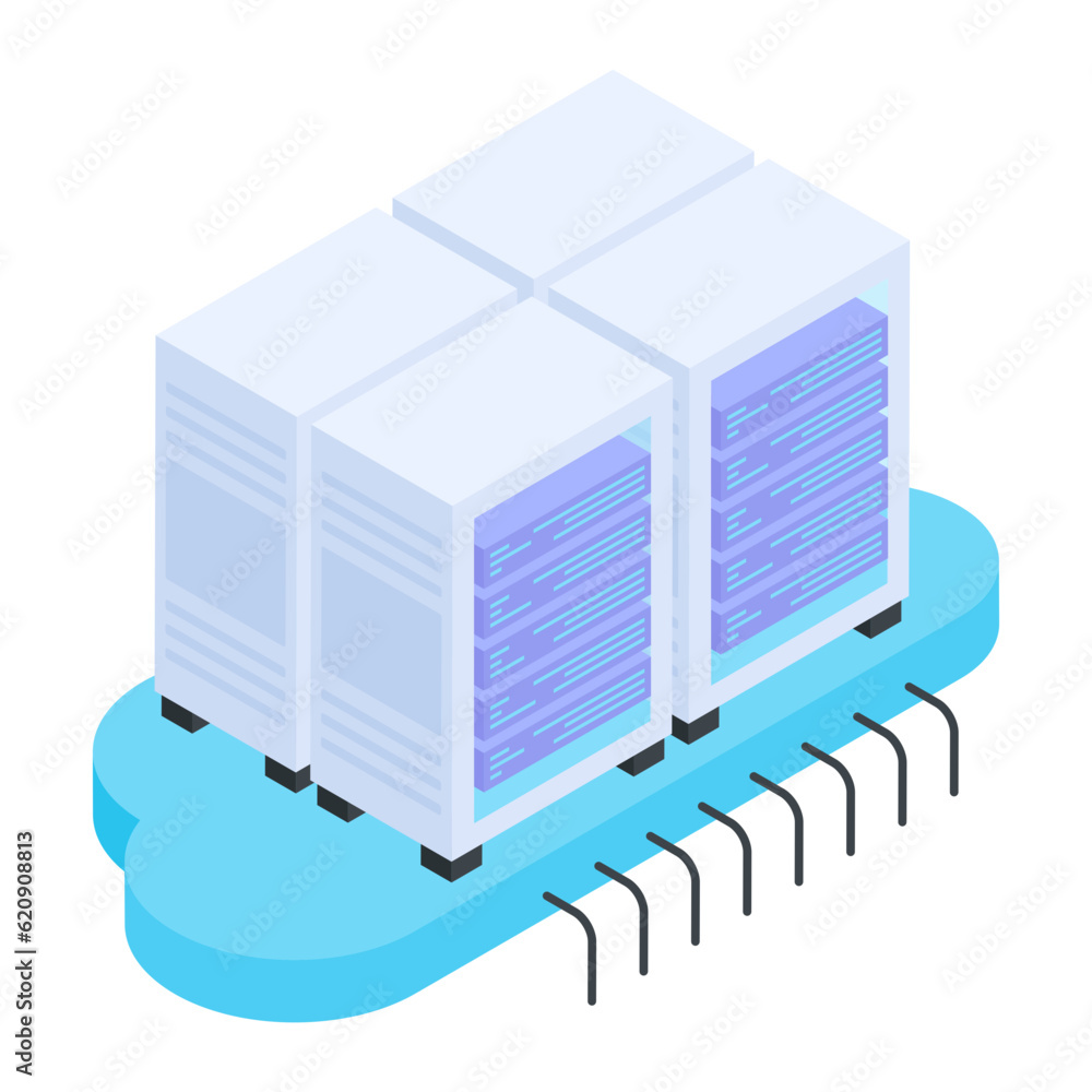 Canvas Prints set of database management isometric icons