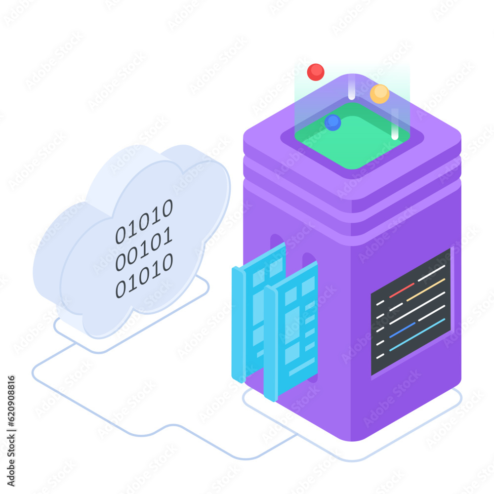 Canvas Prints set of database management isometric icons