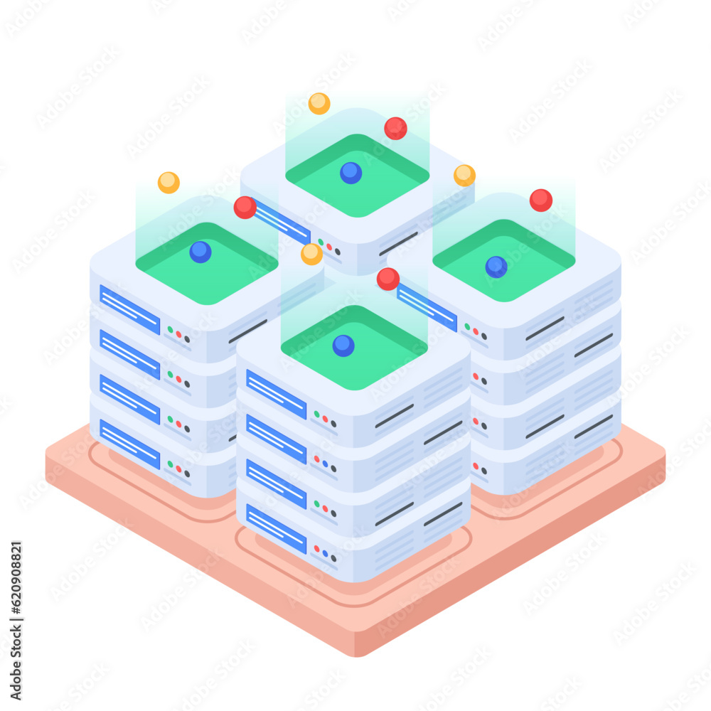 Canvas Prints set of database management isometric icons