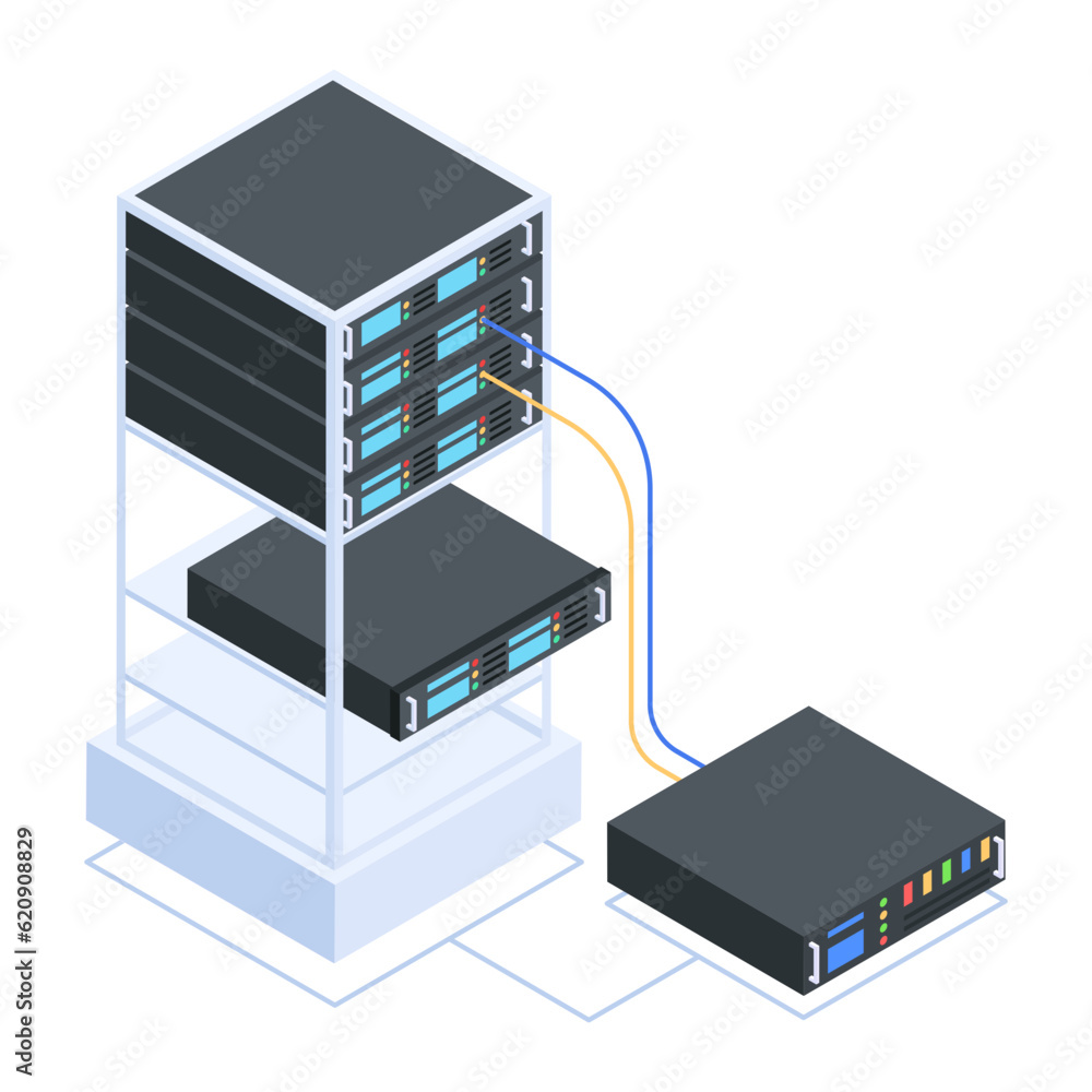 Canvas Prints set of database management isometric icons
