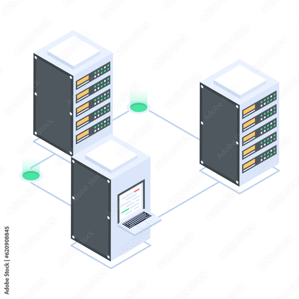 Canvas Prints set of database management isometric icons