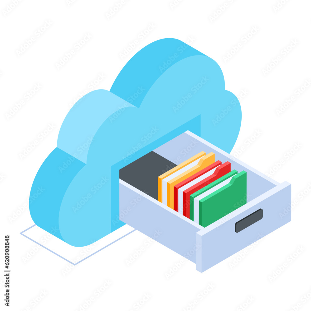 Canvas Prints set of database management isometric icons