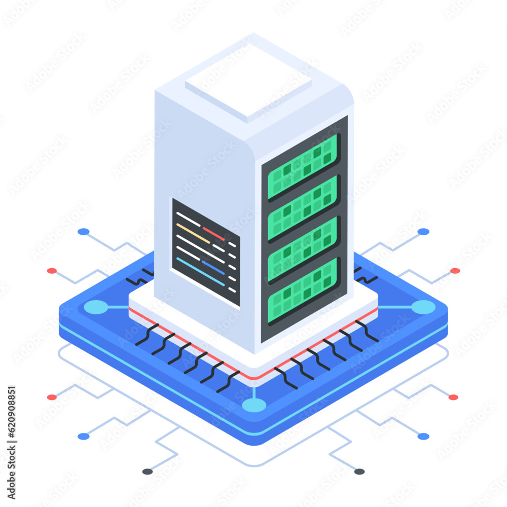 Canvas Prints set of database management isometric icons