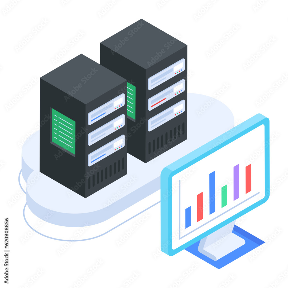 Canvas Prints set of database management isometric icons