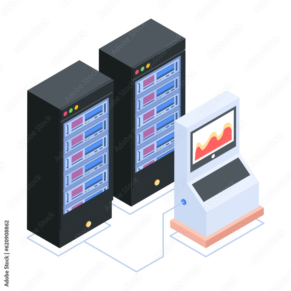 Canvas Prints set of database management isometric icons