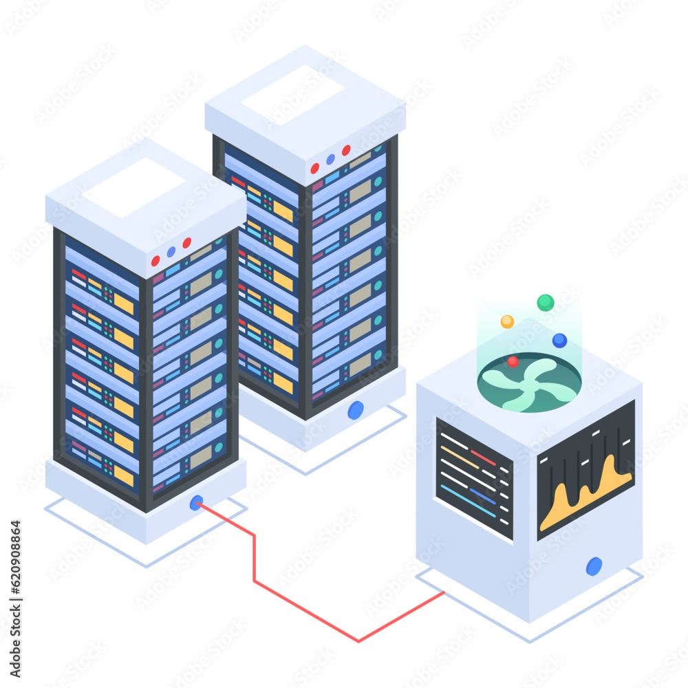 Canvas Prints set of database management isometric icons
