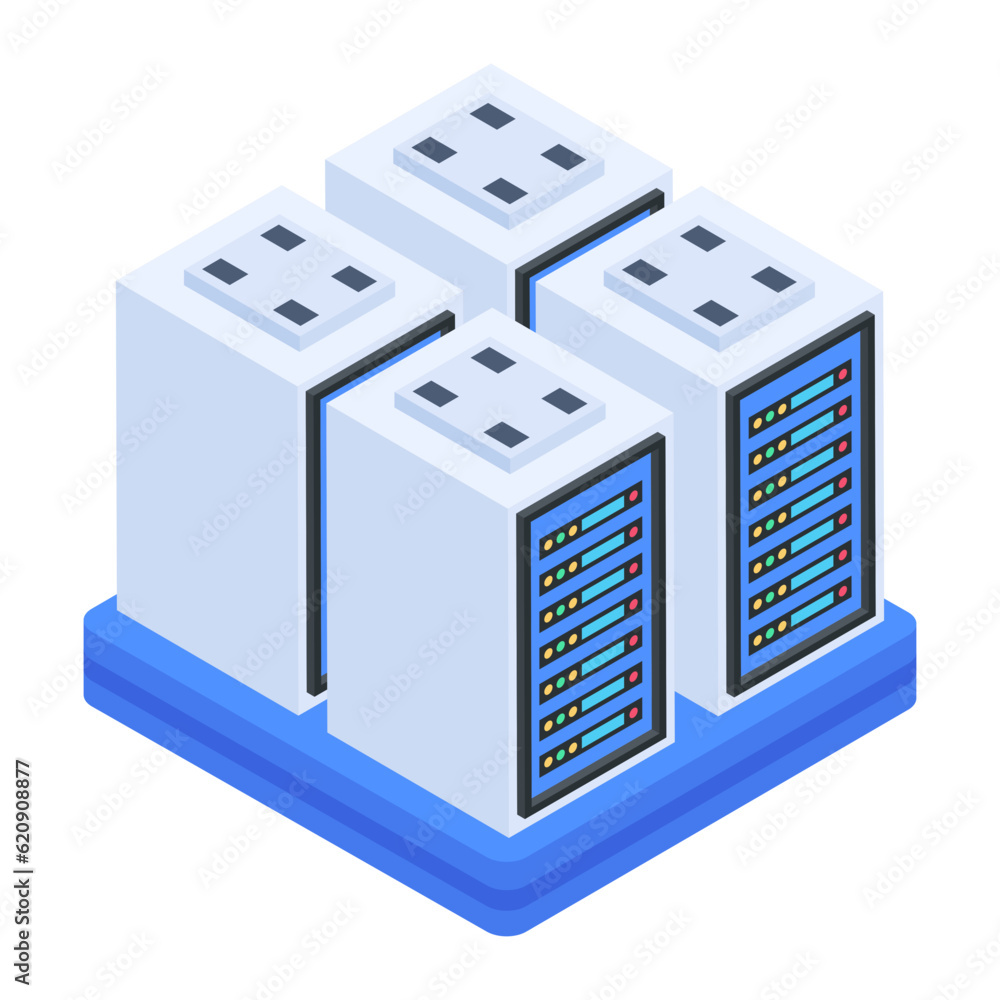 Canvas Prints set of database management isometric icons