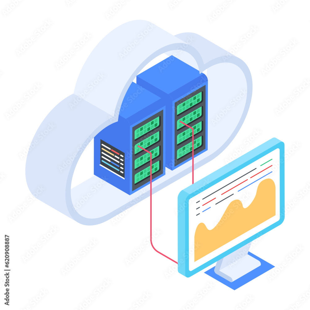 Canvas Prints set of database management isometric icons