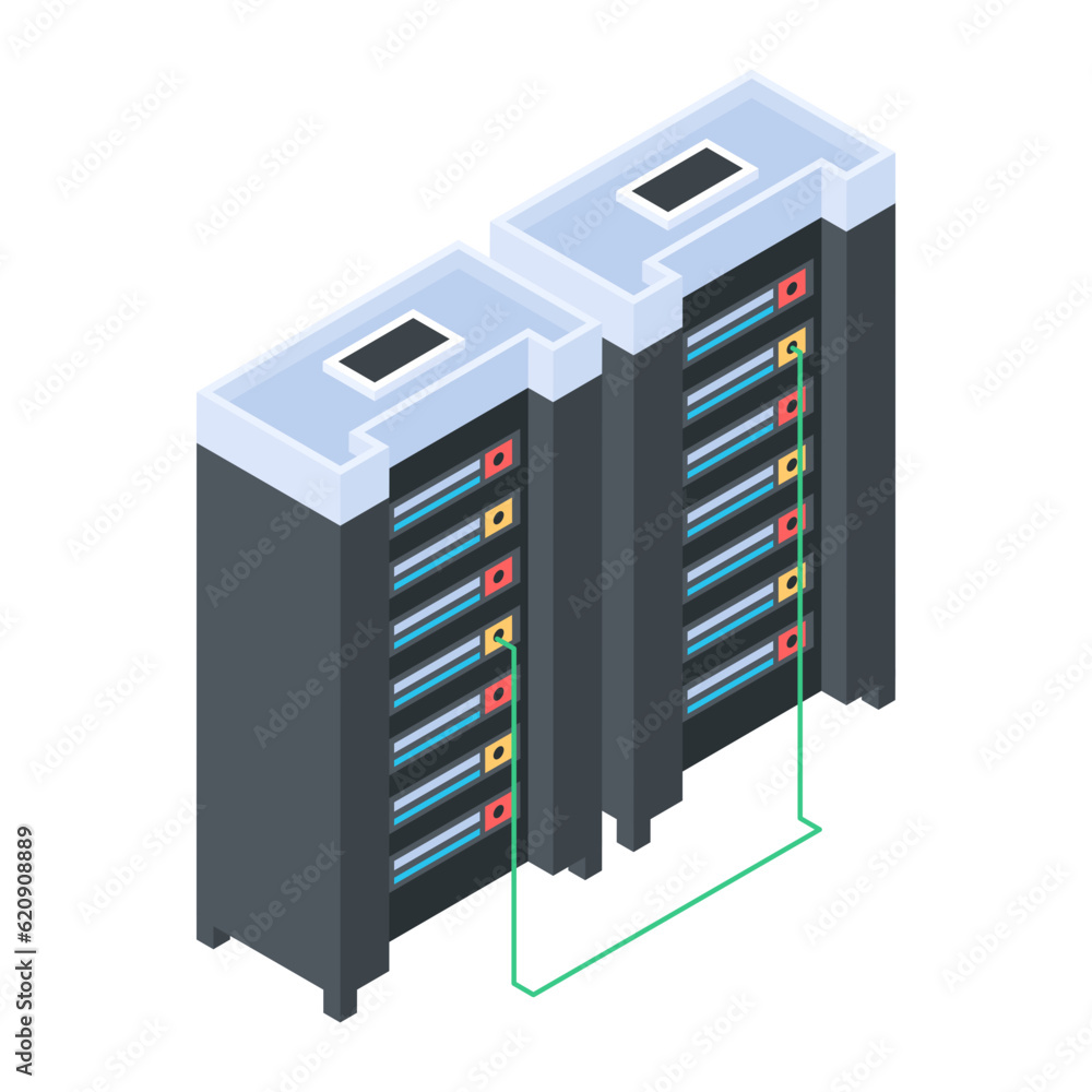 Canvas Prints set of database management isometric icons