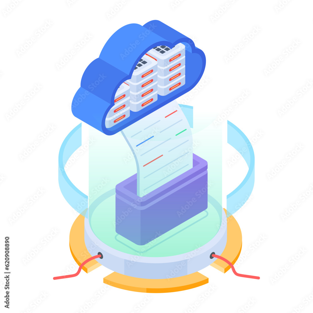 Canvas Prints set of database management isometric icons