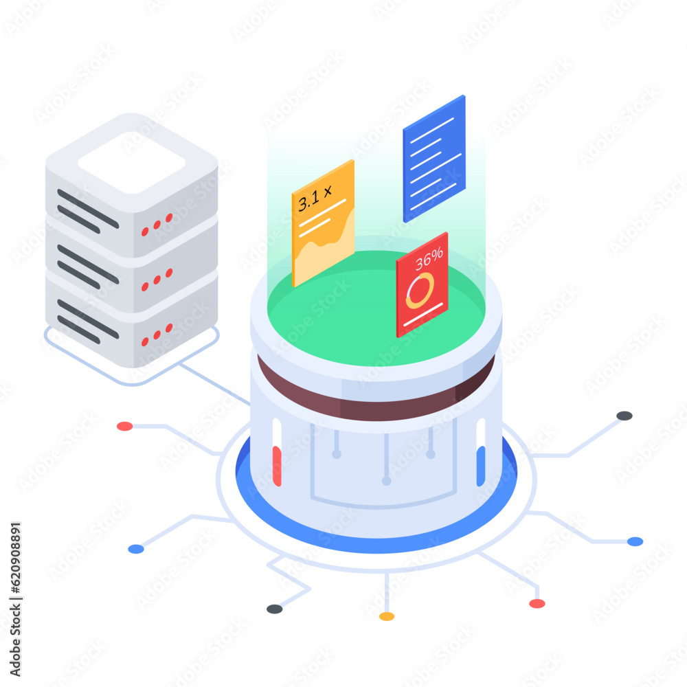 Canvas Prints set of database management isometric icons