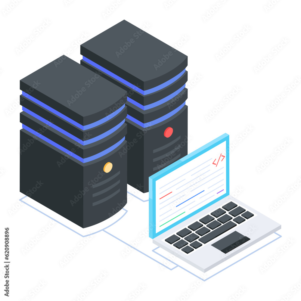 Canvas Prints set of database management isometric icons