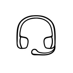 Headphones line icon. Music, player, sound, ears, phone, volume, hearing, song. Vector black line icon