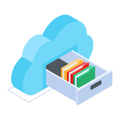 Set of Database Management Isometric Icons 

