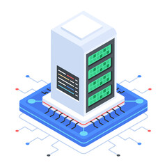 Set of Database Management Isometric Icons 

