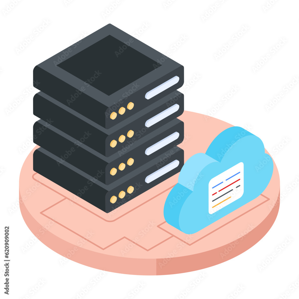 Canvas Prints set of database management isometric icons