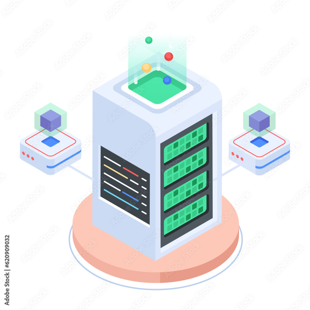Canvas Prints set of database management isometric icons