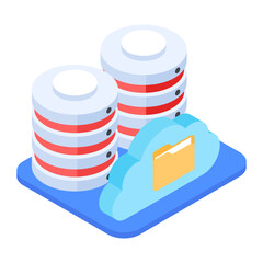 Set of Database Management Isometric Icons 

