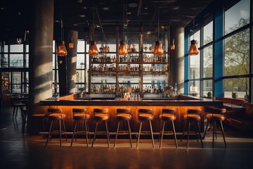 Fototapeta na wymiar Modern Bar Interiors, Generative AI
