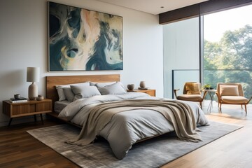 Modern Bedroom Interiors, Generative AI