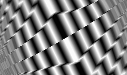 3D illustration of geometric background with checkered texture - Abstract illusion