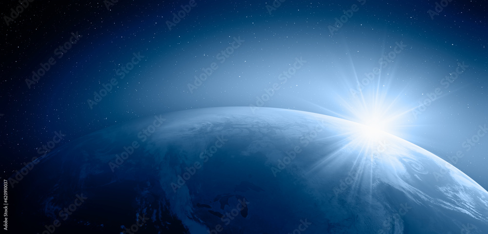 Aufkleber planet earth with a spectacular sunset 
