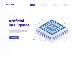 Artificial intelligence concept vector illustration for website ui elements