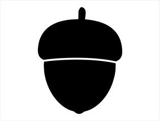 Acorn Silhouette Vector Art