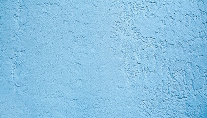 Abstract Wide Angle light blue stucco Background. Wall building Close up. Rough Surface plaster Texture With Copy Space for design