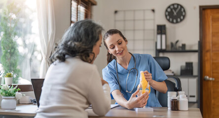 The doctor explained, giving consultations to senior patients