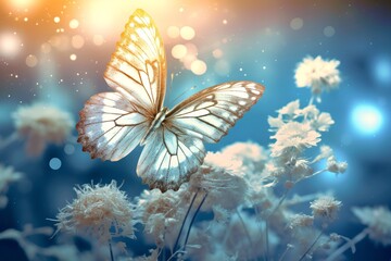 White magic butterfly, generative ai