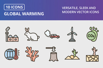 Vector Global Warming Icon Set  © IYIKON