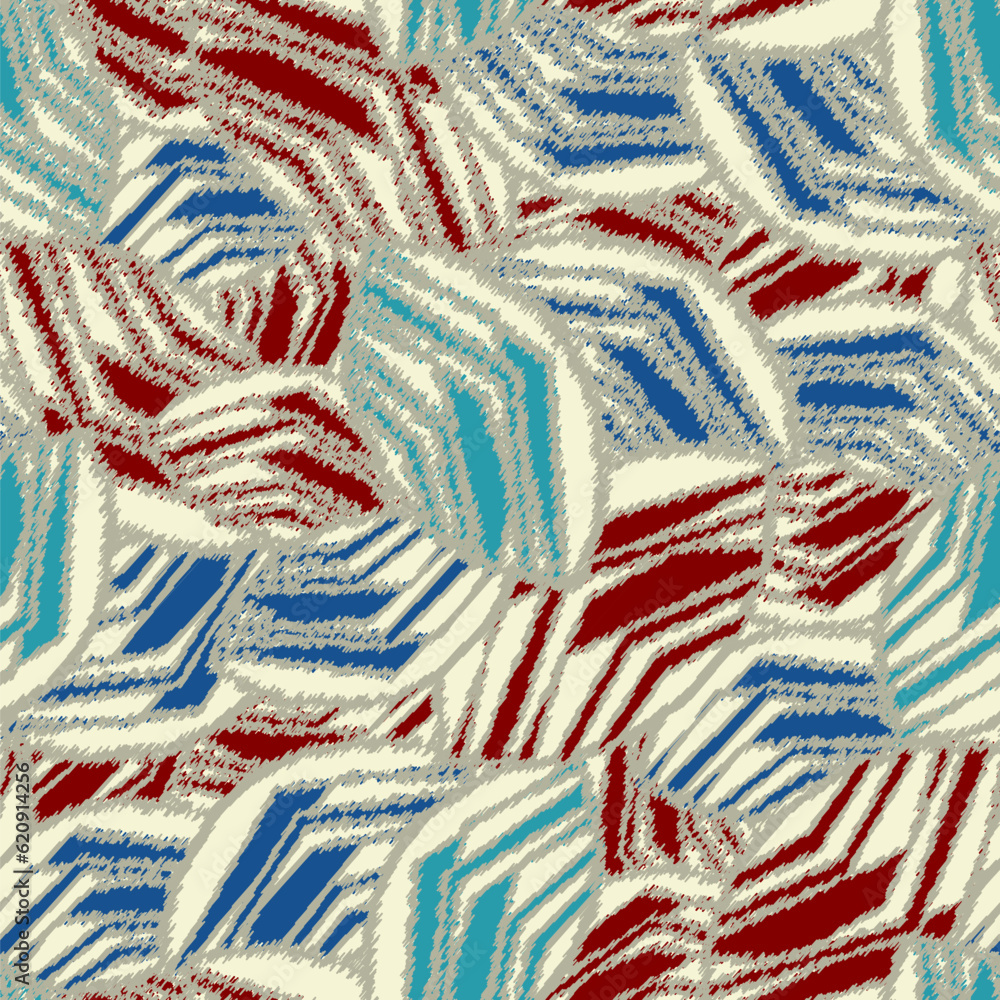 Poster seamless abstract pattern with the image of geometric broken lines and stripes