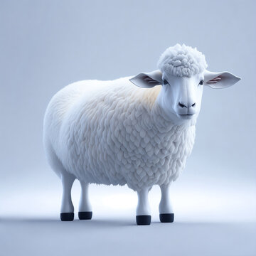 3D FIGURE, SHEEP WHITE BACKGROUND